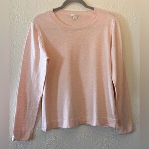 J. Crew Blush Pink Cotton  Long Sleeve Sweater Size Large